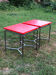 Red square tables