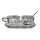 Art Deco Condiment Set in Moulded Crystal