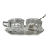 Art Deco Condiment Set in Moulded Crystal