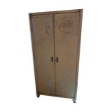 antique metal cabinet two doors