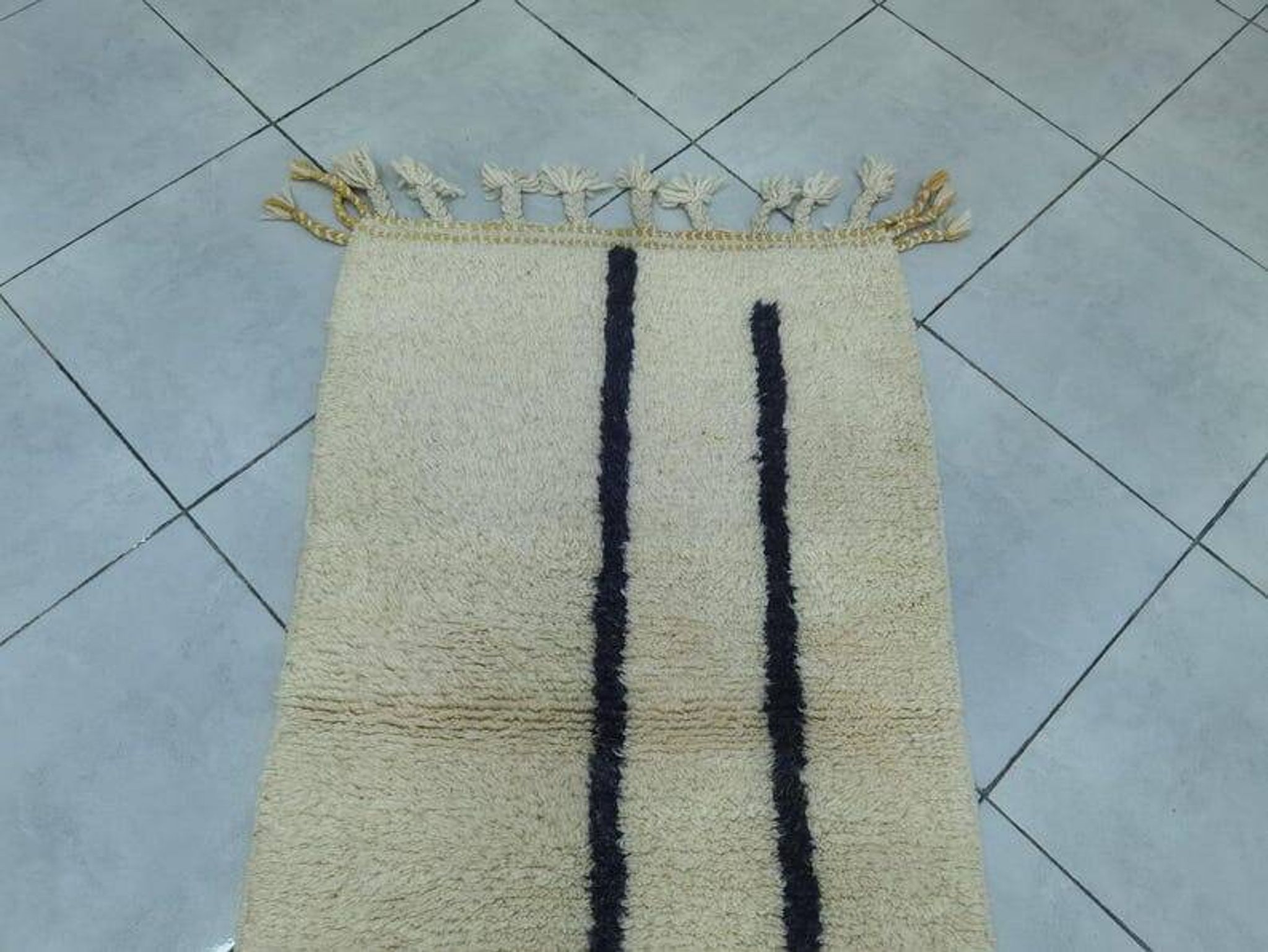 Tapis berbere de couloir fait main taille 75x300 cm