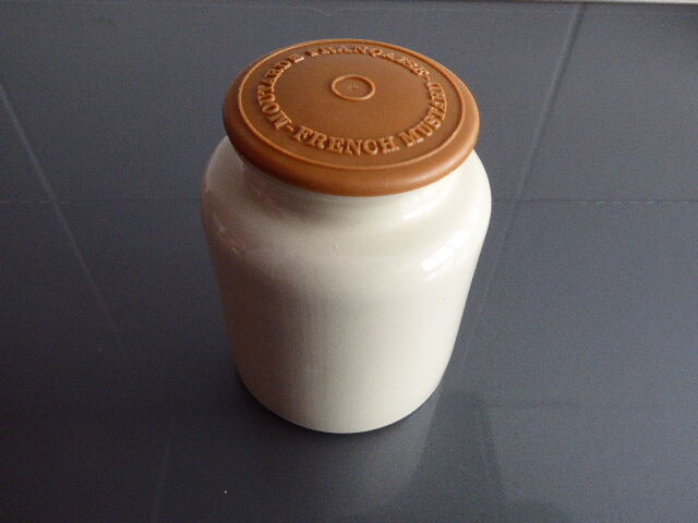 Ancient jar of mustard sandies from Meaux Pommery