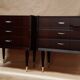 Pairs of old bedside tables from the 1960s and 70s.