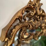 Antique mirror with carved gilded wood glazing beads 164x127
