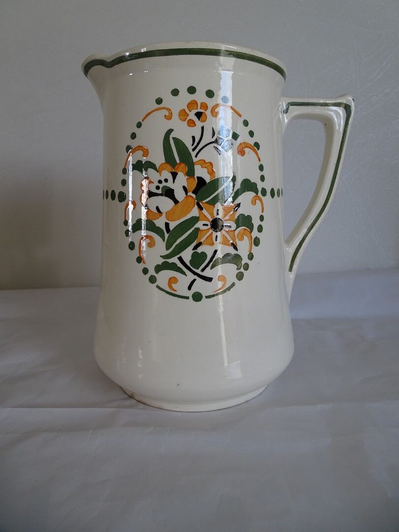Old Longwy toilet broc. Toilet pitcher