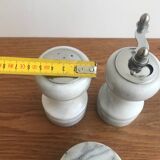 Set salière/poivrier/moutardier vintage en marbre blanc
