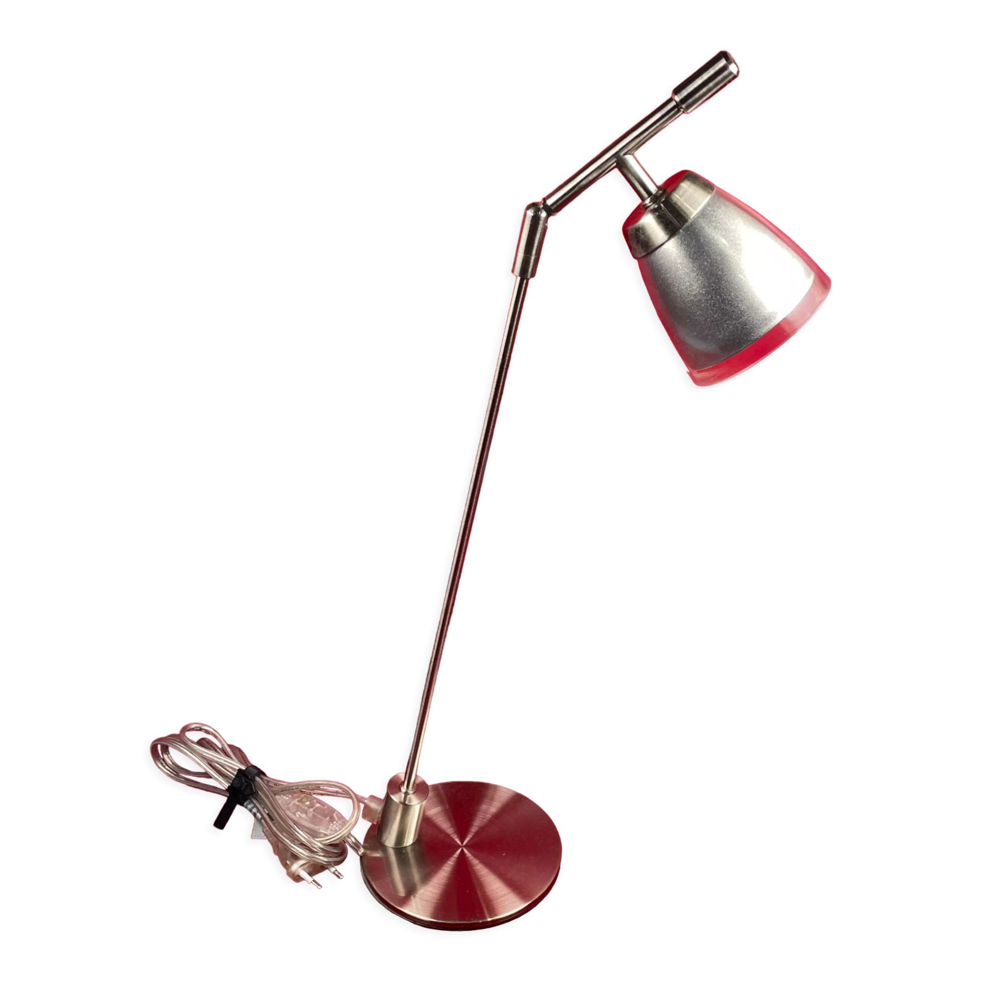 Articulated lamp design brushed steel Aluminor, office, loft, garage, workshop