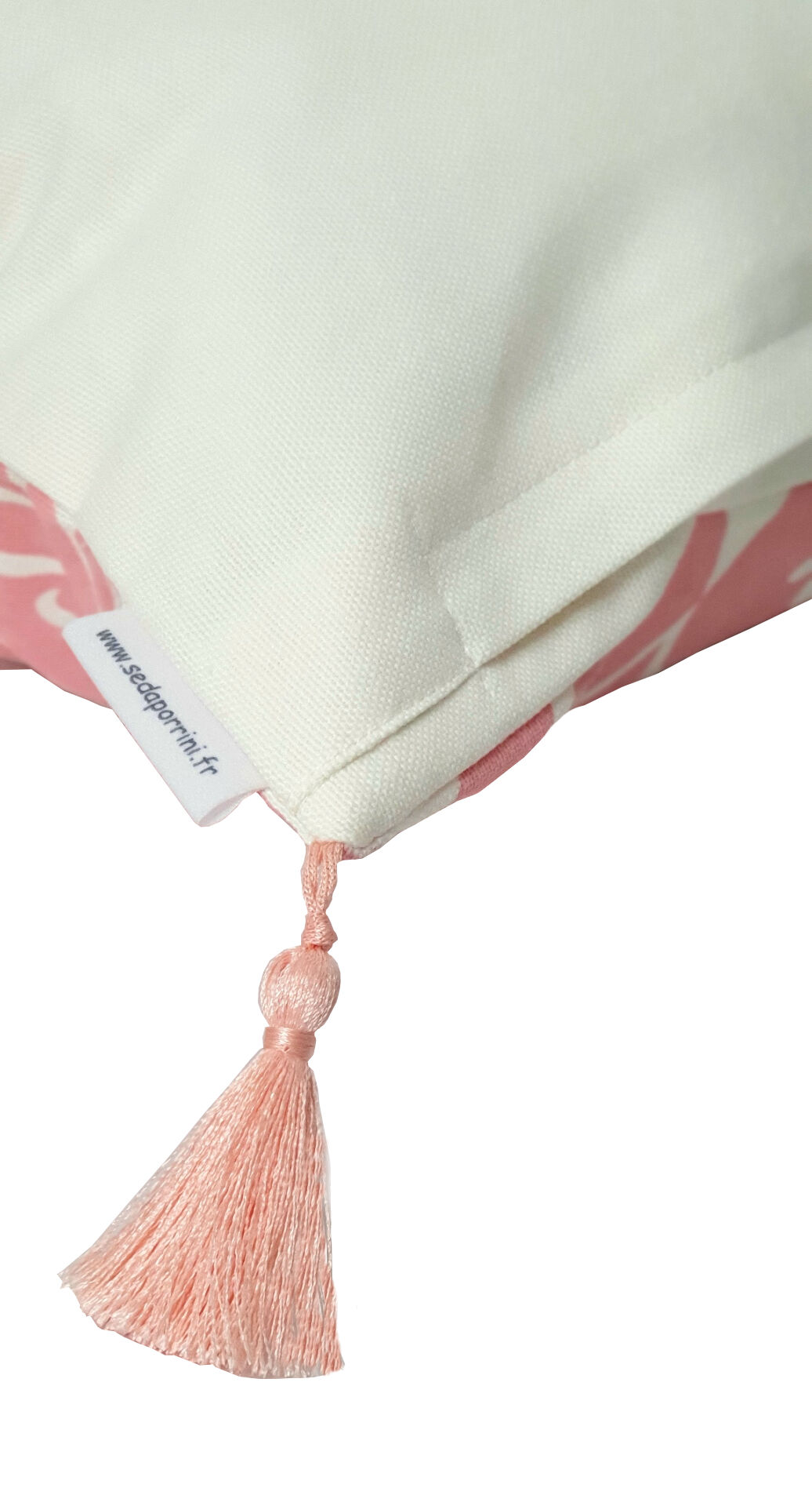 Ottoman cushion cover white / bright pink - 30 x 50