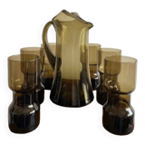 Service verre soufflé vintage 70