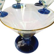 Postmodern service bar blown glass – 1 carafe and 6 St Murano glasses