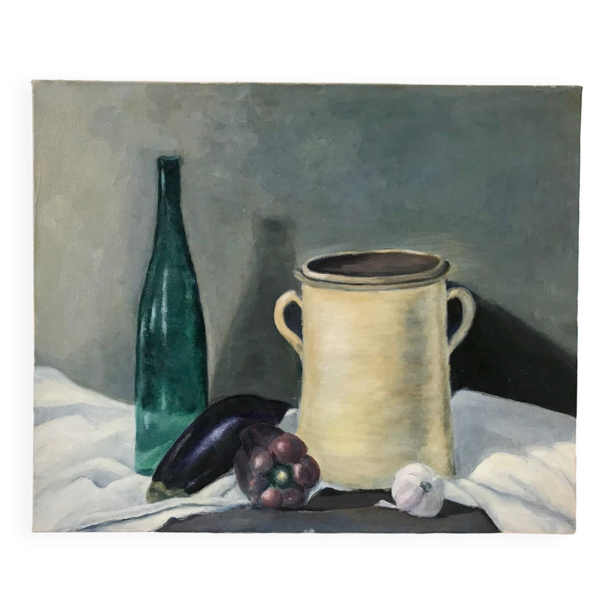 tableau huile sur toile nature morte vintage