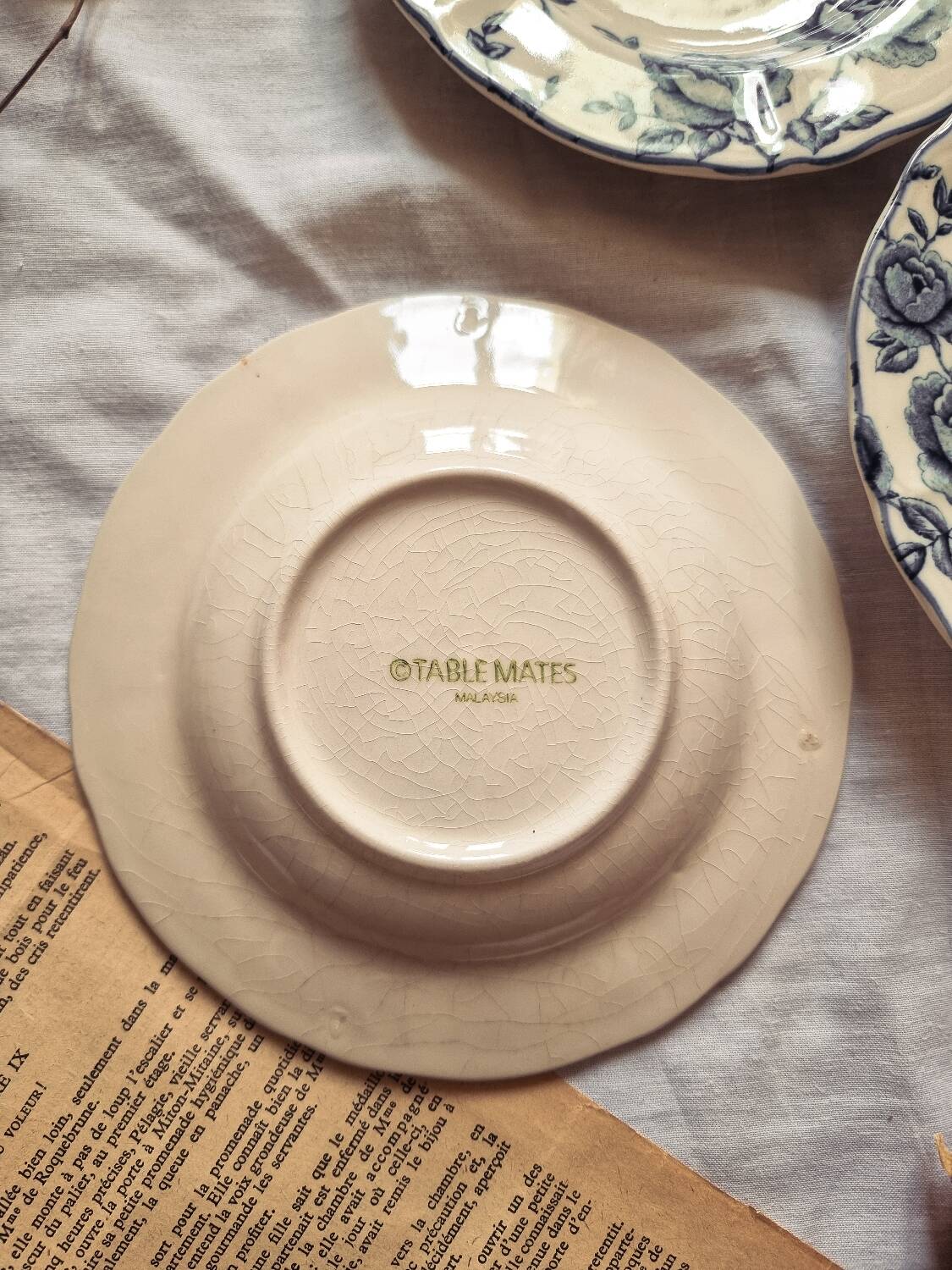 Trio of earthenware saucers