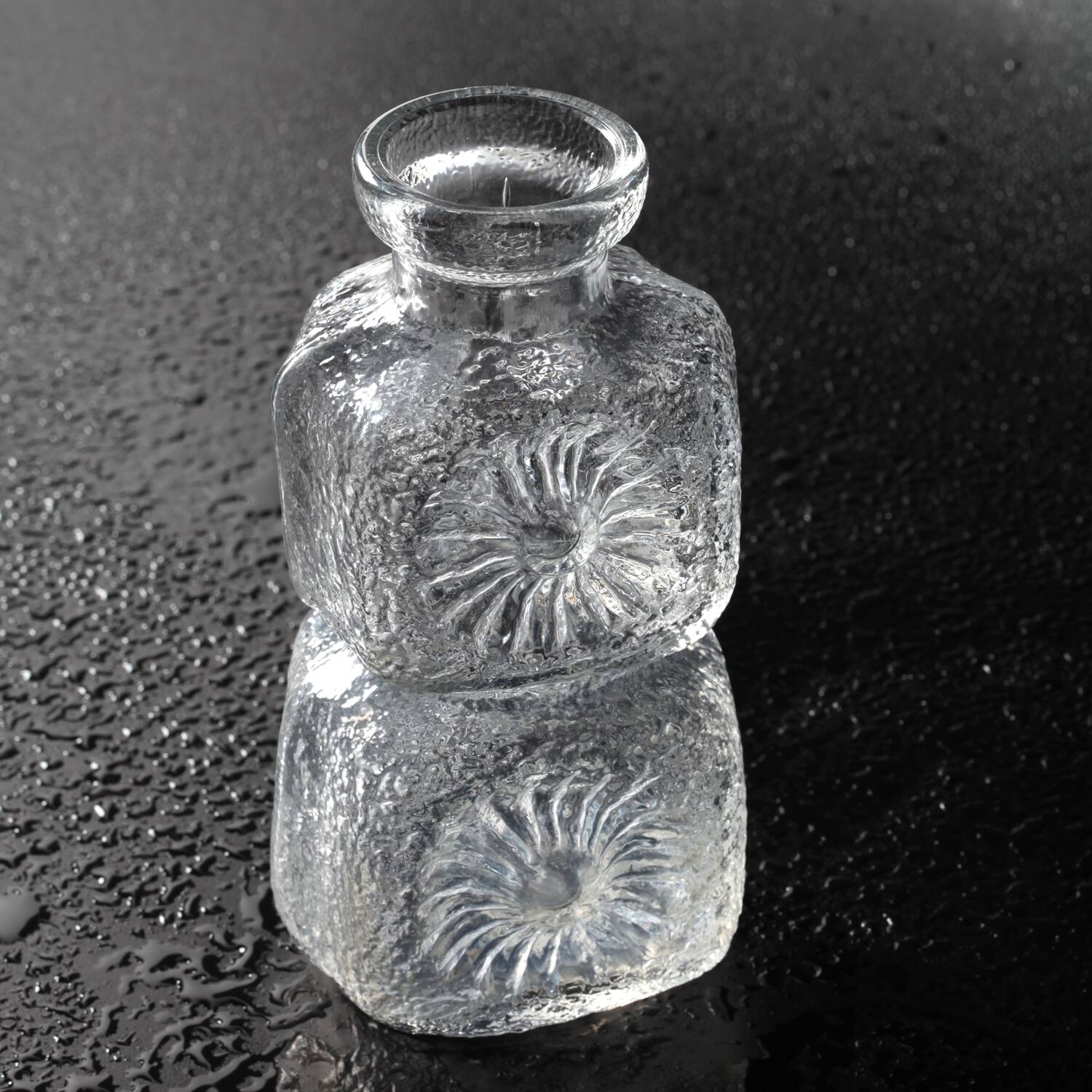 Pressed Glass Vase Flowers by Pavel Panek / Czech Republic / 1973