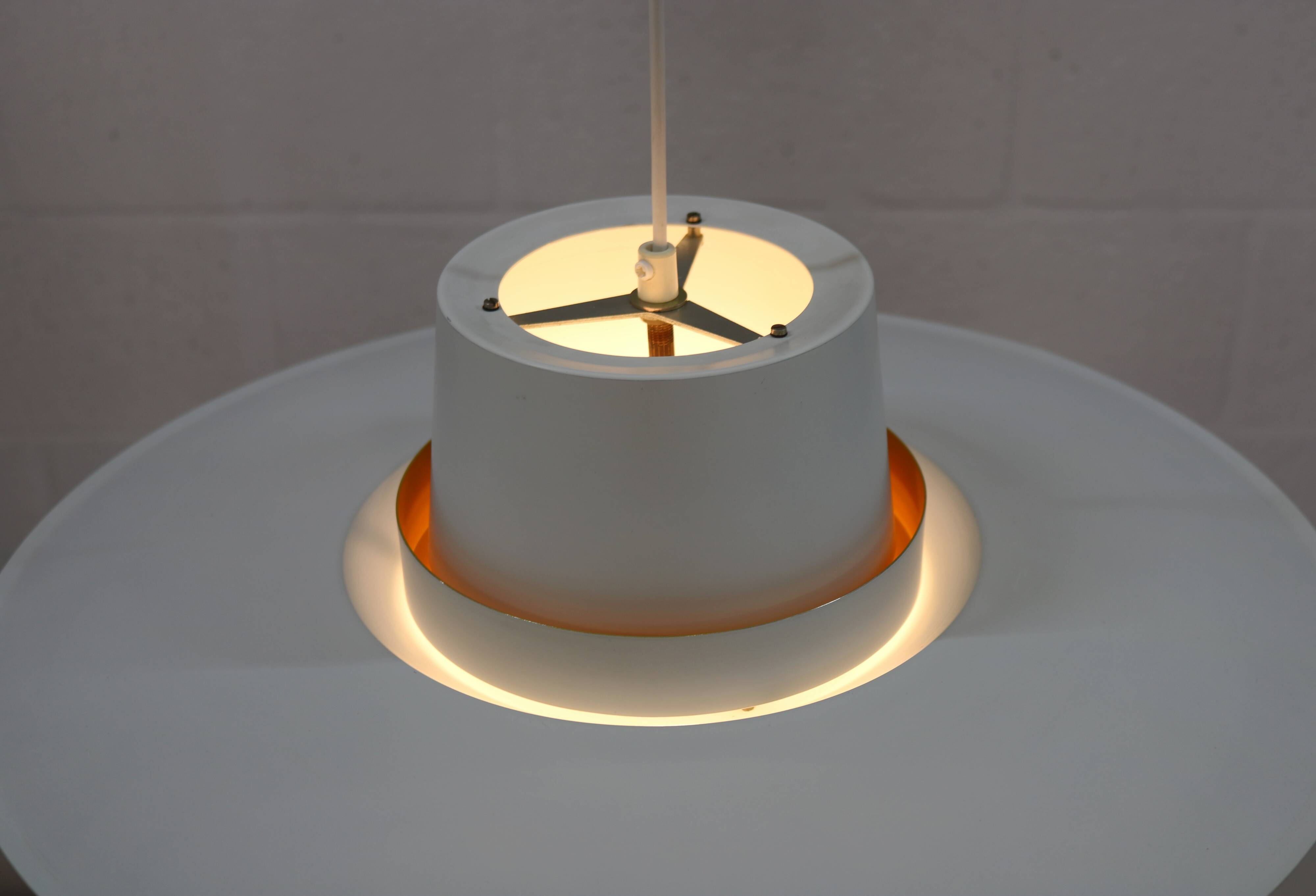 XL Verona Pendant by Svend Middelboe - 1980s Scandinavian  - White/Yellow