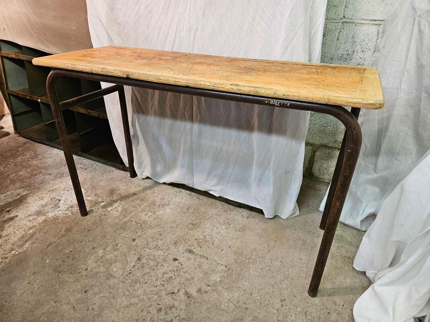 Double school desk 1970