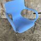 ACTA JIM Chair Design Chrome Metal + Vintage Light Blue Plastic Shell