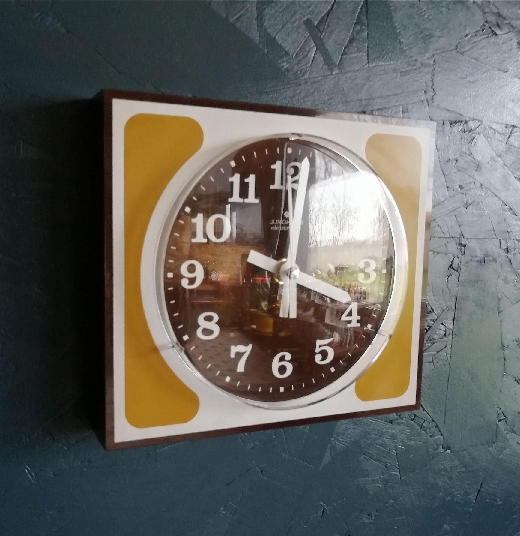 Vintage clock, wall clock "Junghans Café Ocre"