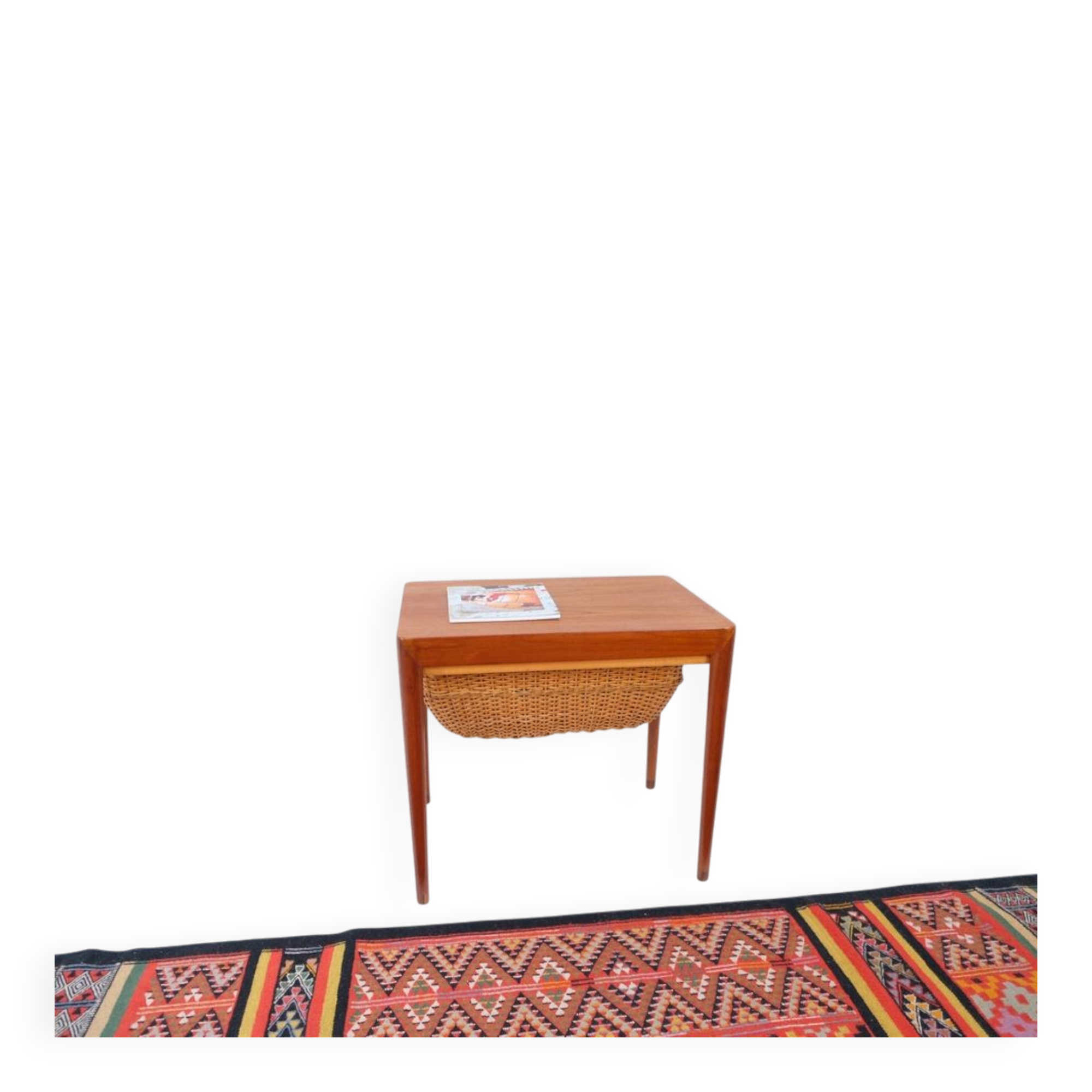 Mid-20th century Danish sewing table/side table in teak, Haslev Hansen
