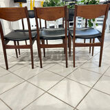 Set of 6 Scandinavian teak chairs, 1970s design.