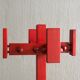 Postmodern red stained pine wood coat hanger