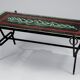Black iron coffee table and enamelled lava stone