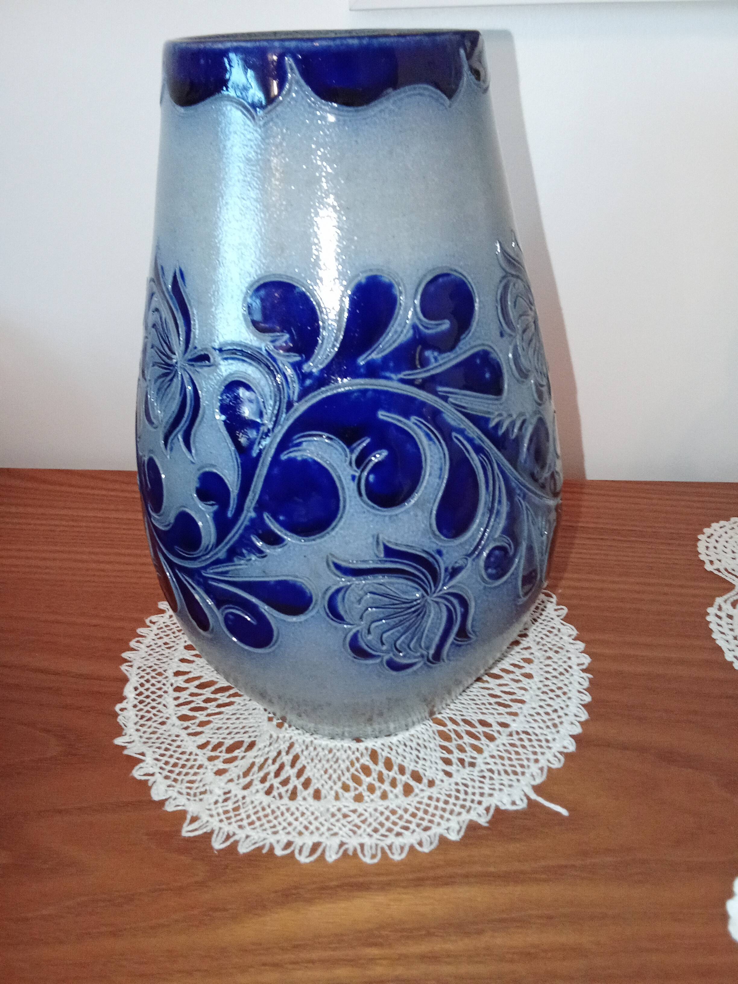 Salt-glazed stoneware vase from Alsace - Betschdorf (Signed Fortuné Schmitter)