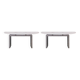Contemporary Pair of Demilune Consoles Made Of White Quartz & Steel