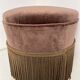 Pouf velours vintage avec frange