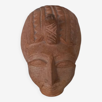 Buste tête africaine en pierre, Gabon