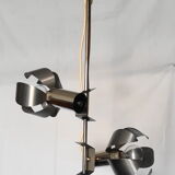 Chrome metal flower chandelier from the 70s