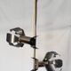Chrome metal flower chandelier from the 70s