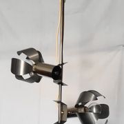 Chrome metal flower chandelier from the 70s