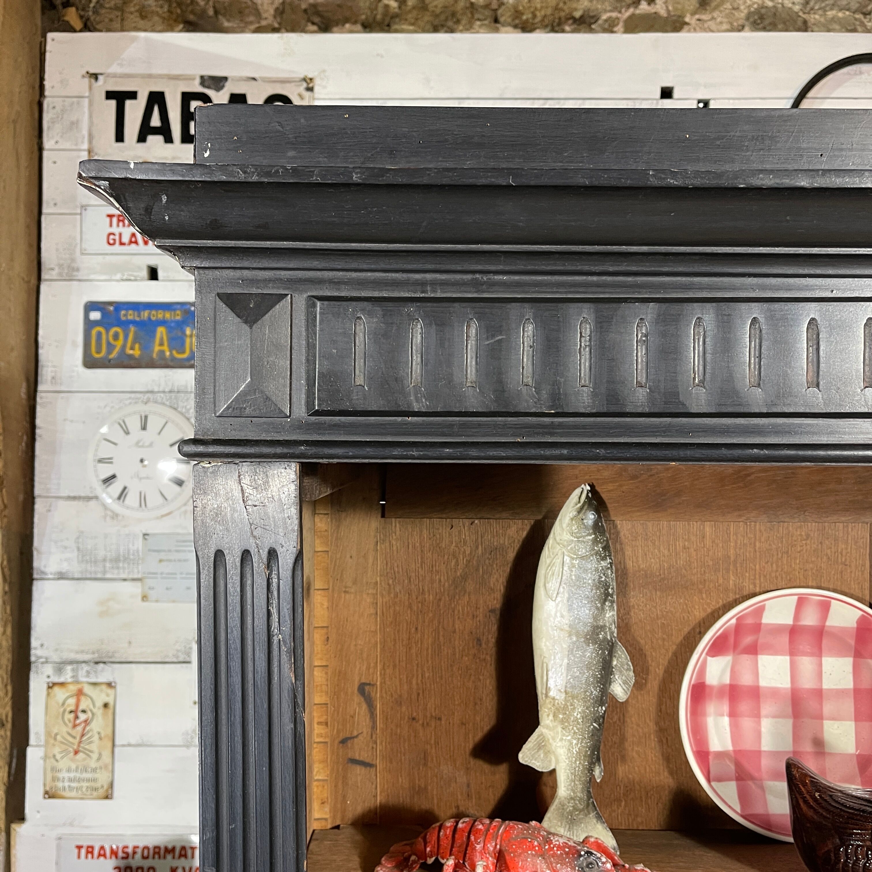 Black patina bookcase