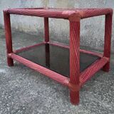 Maugrion bamboo and smoked glass coffee table, for Roche Bobois, 1980s