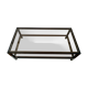 Table basse noire ,or et double plateau verre fumé
