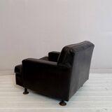Square Armchair in Dark Brown Leather by Marco Zanuso for Arflex, 1960s