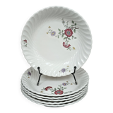 Set of 6 deep plates KG Lunéville Service Fleurs des Indes