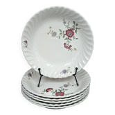 Set of 6 deep plates KG Lunéville Service Fleurs des Indes