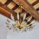 Chandelier '"sun" by Oscar Torlasco for Stilkronen cut glass triedri, Italy, 1970