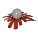 Orange metal flower lamp, 1970
