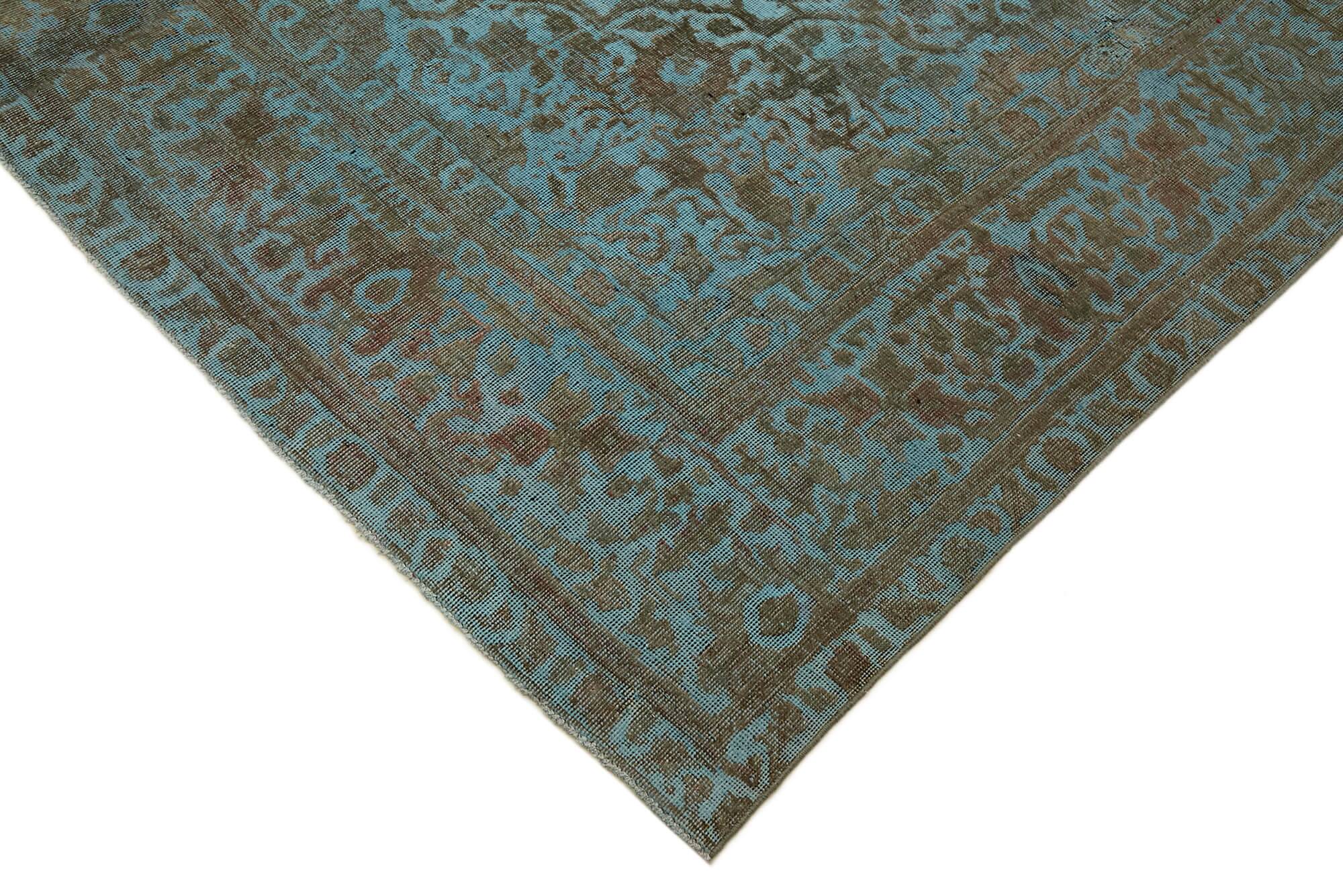Handmade Oriental Contemporary 1980s 243 cm x 332 cm Blue Wool Carpet