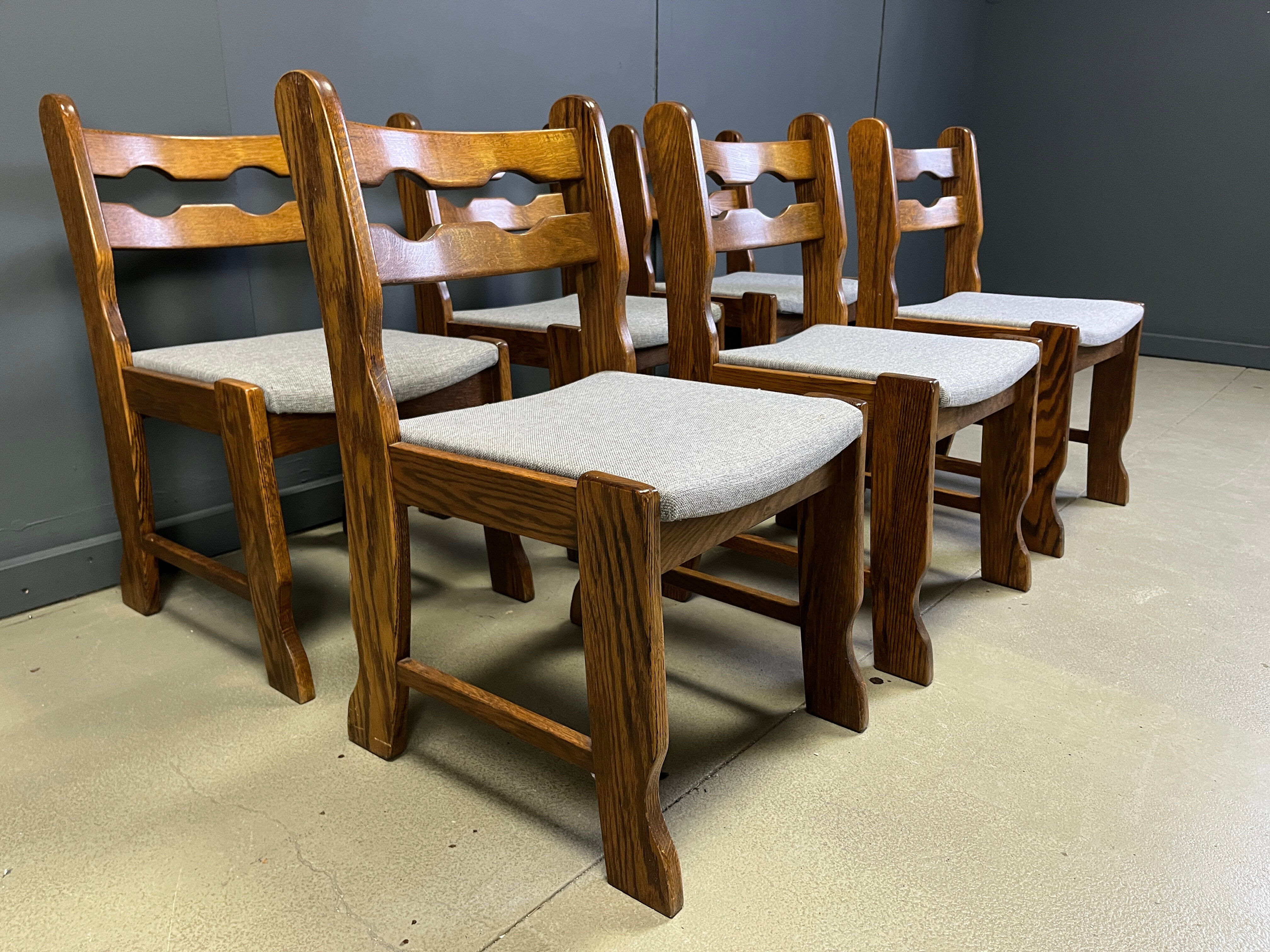 Brutalist dining chairs, set of 6 - 1960s