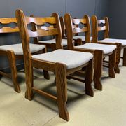 Brutalist dining chairs, set of 6 - 1960s