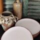 Lot of five flat sandstone plates