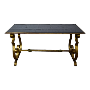 Table basse fer forgé doré