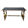 Golden wrought iron coffee table