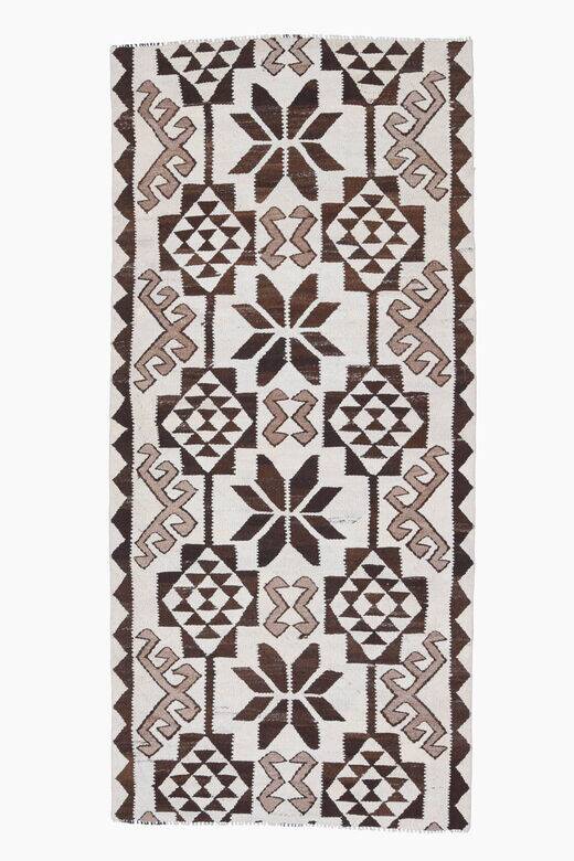 Handmade vintage Milas rug large hallway 106x234 cm