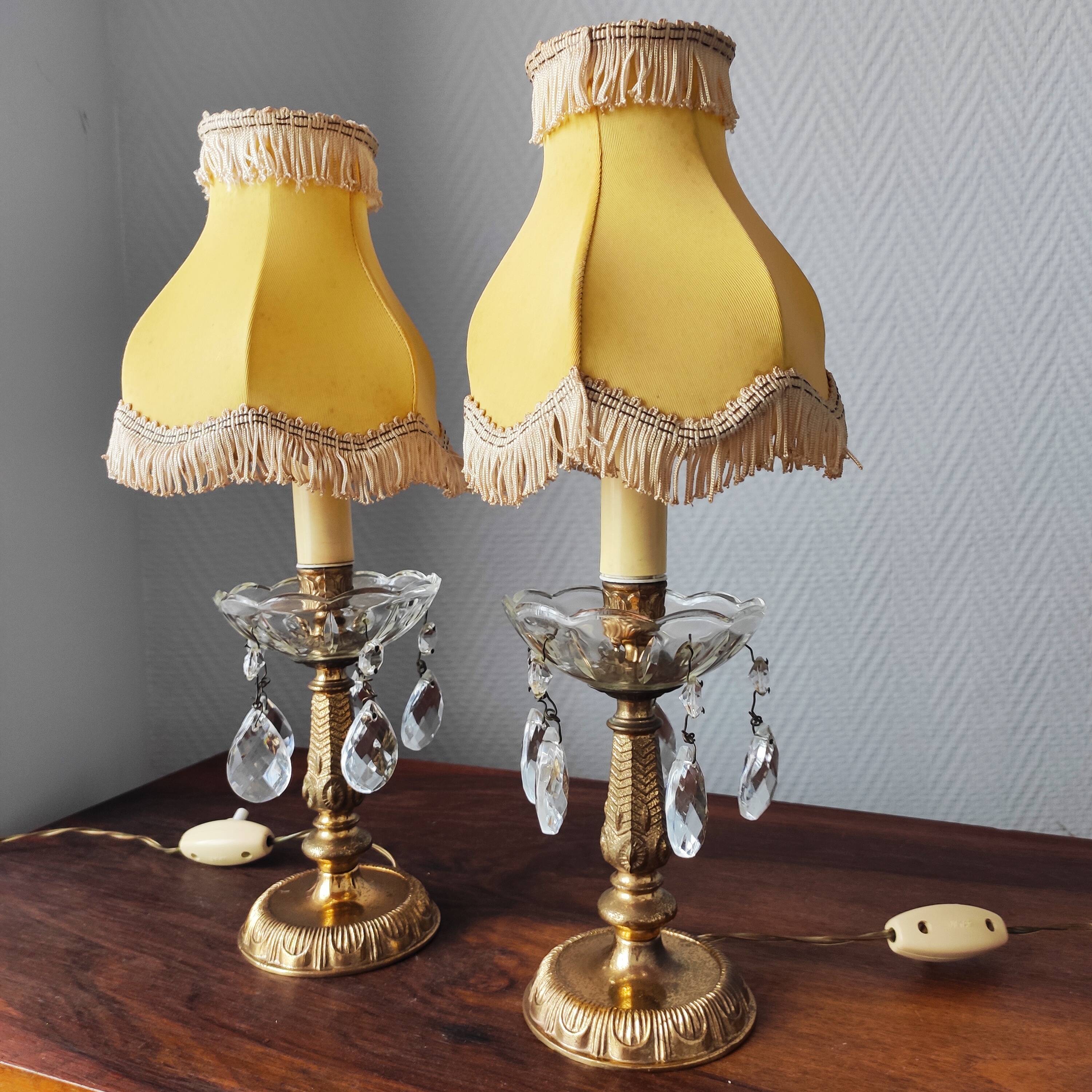 Paire de lampes classique vintage 1950