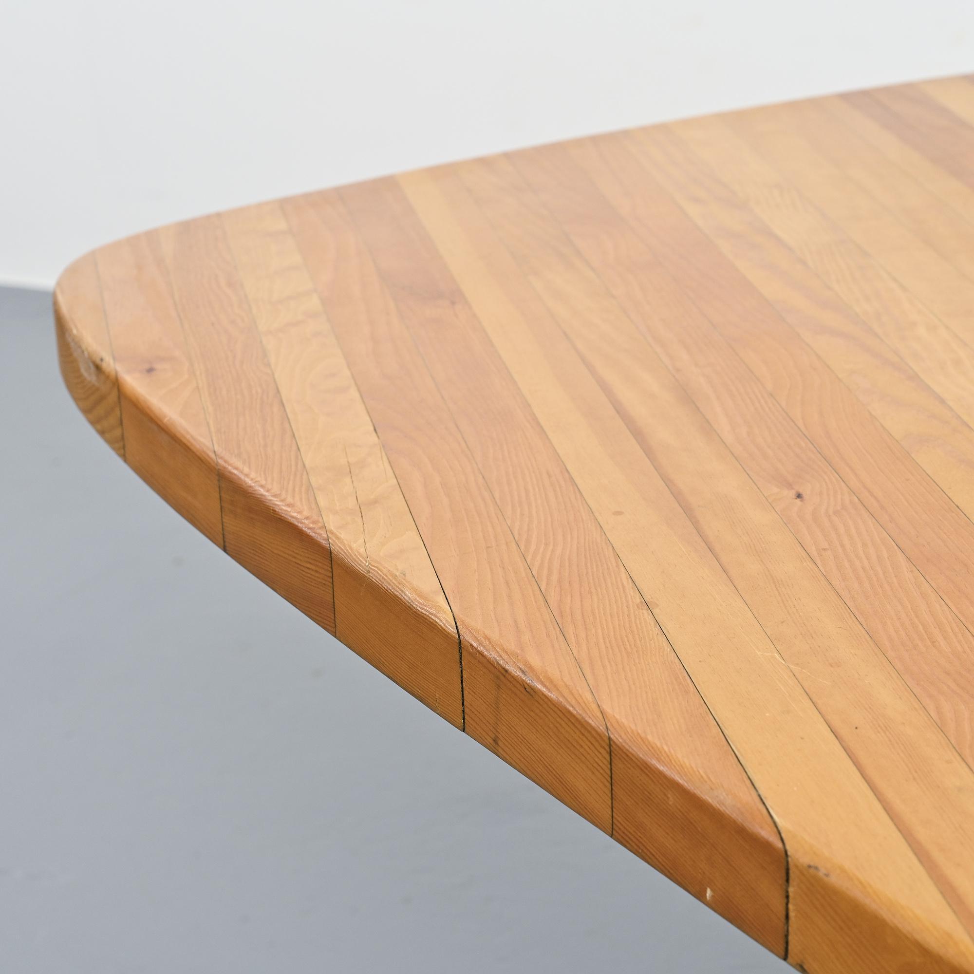Free-form table by Charlotte Perriand, Les Arcs around 1986.
