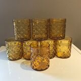 Set of 8 amber glasses